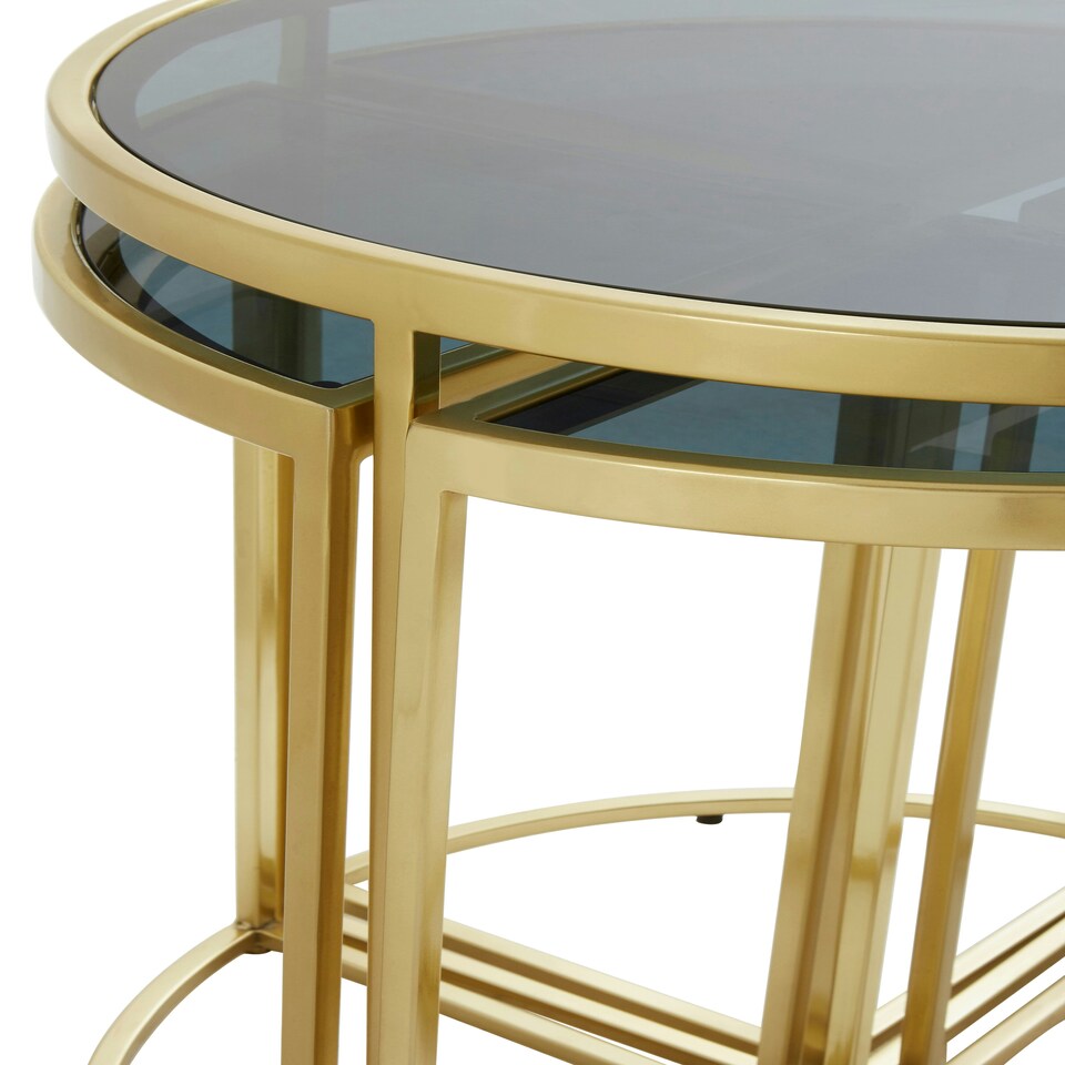 image 1 of Interiors by Premier Versatile Design Nesting Tables, Elegant Round Top Nesting Tables, Sturdy And Durable Modern Nesting Table Black