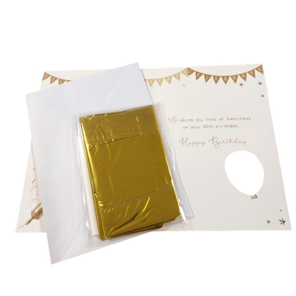 image 1 of Let's celebrate 70th Happy Birthday Balloon Boutique Greeting Card