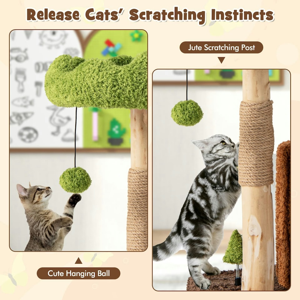 image 1 of COSTWAY Morden Cat Tree Cat Tower w/Scratching Posts