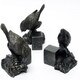 image 1 of Blue Tit On Log Plant Pot Feet - Set of 3 - L7 x W6.5 x H8 cm | Brown