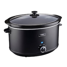 Cooks Professional 8L Slow Cooker with Lid, Removable Bowl & 3 Heat Settings | Black | Black