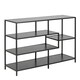 image 1 of Seaford Wide Black Metal Bookcase with 4 Black Oak Shelves