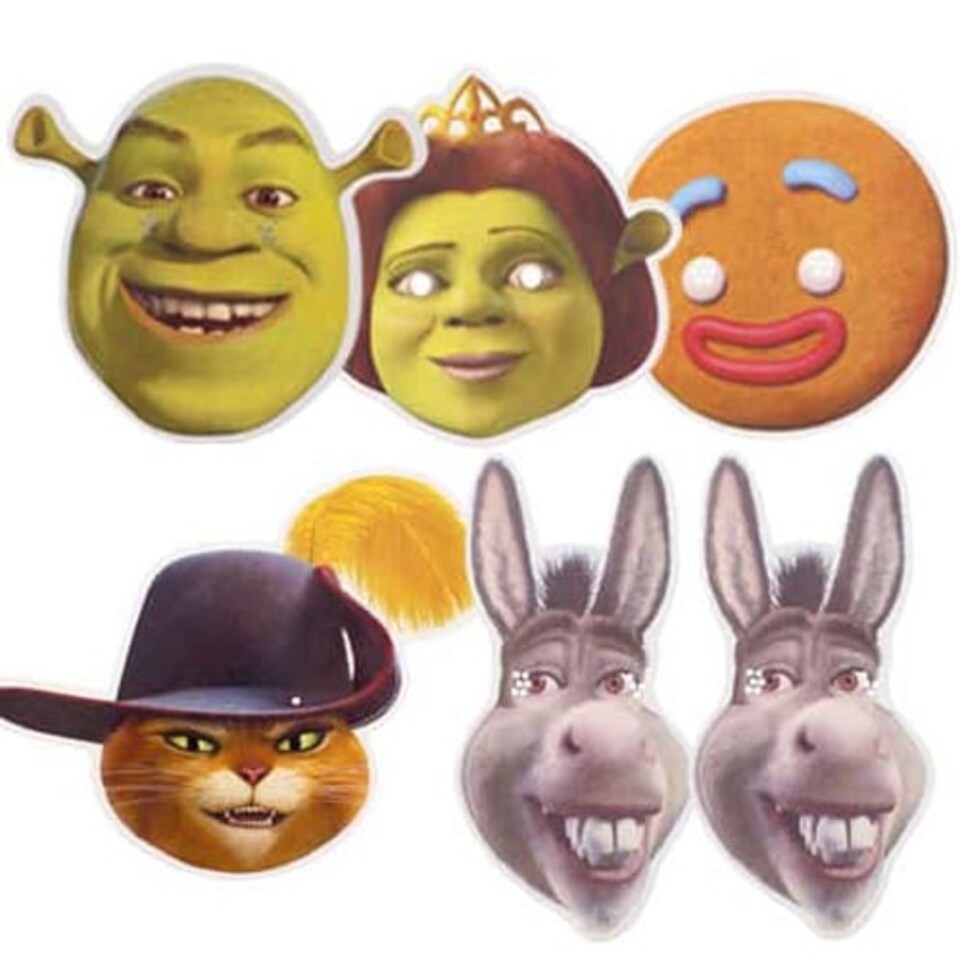 Shrek The Movie Character Face Masks - Pack of 6
