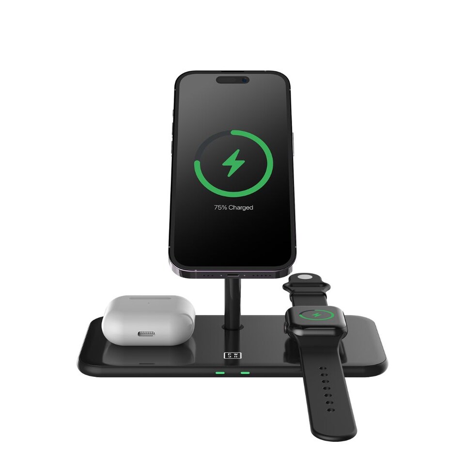 image 1 of PW3R Wireless 3in1 Desktop Charger