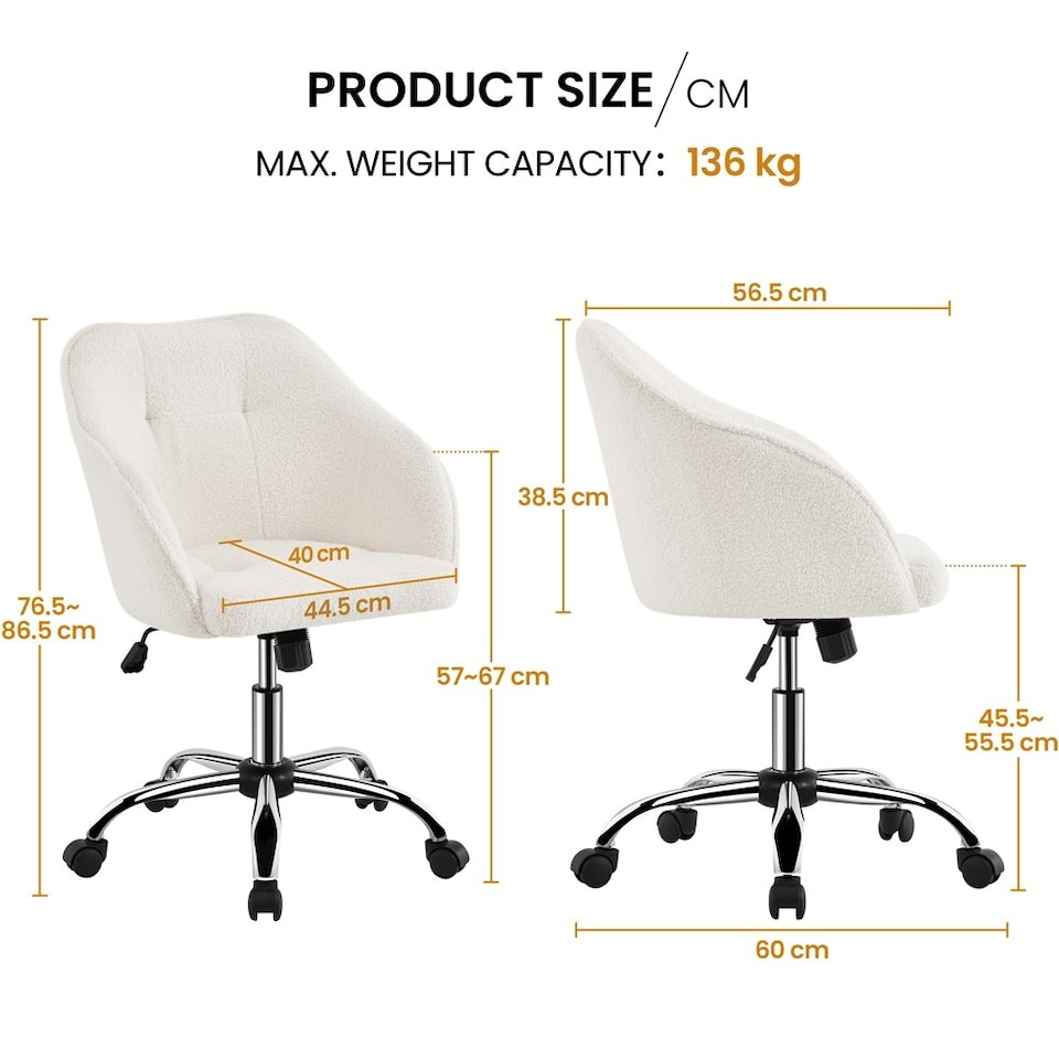 image 1 of Yaheetech Soft Height Adjustable 360° Swivel Computer Chair