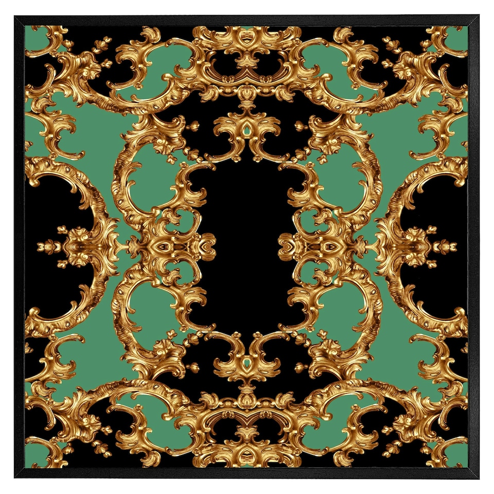 image 1 of Black & green baroque (Picutre Frame) Grey | M