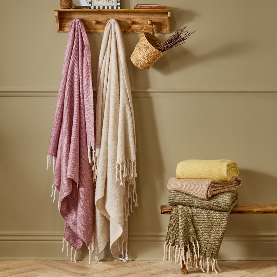 image 1 of Wylder Isla Woven Tasselled Throw | Yellow | Butter Yellow | 1