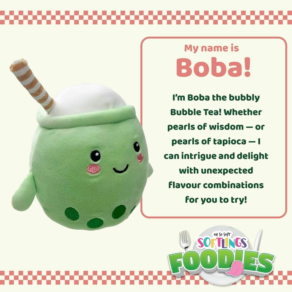 image 1 of Bubble Tea Soft Toy Food Drink Themed Cute Plush Cuddly 27cm Multi-Coloured
