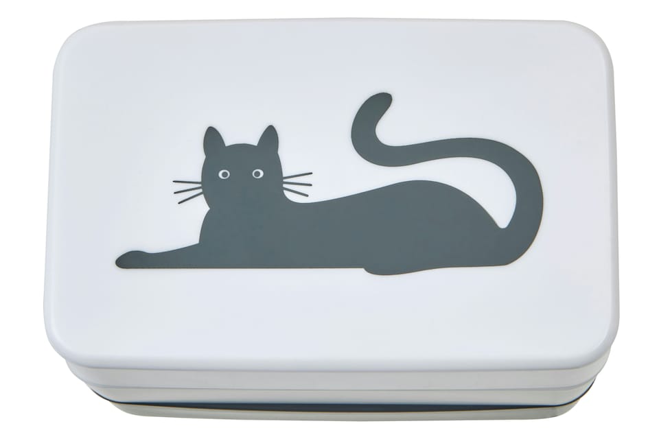 image 1 of Interiors by Premier Minimalist Cat Lunch Box With Cutlery, Organized Lunch Box, Versatile Box With Reusable Spoon And Fork
