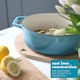 image 3 of Argon Tableware Shallow Casserole Dish - Cast Iron Enameled Dutch Oven - Self-Basting Lid - Hob to Oven - 2.3 Litre | Blue | Teal Ombre | 2