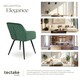image 7 of Dining Chair Marilyn - with armrests, padded, velvet look, black steel legs - Set of 8 Green | Dark Green/Black