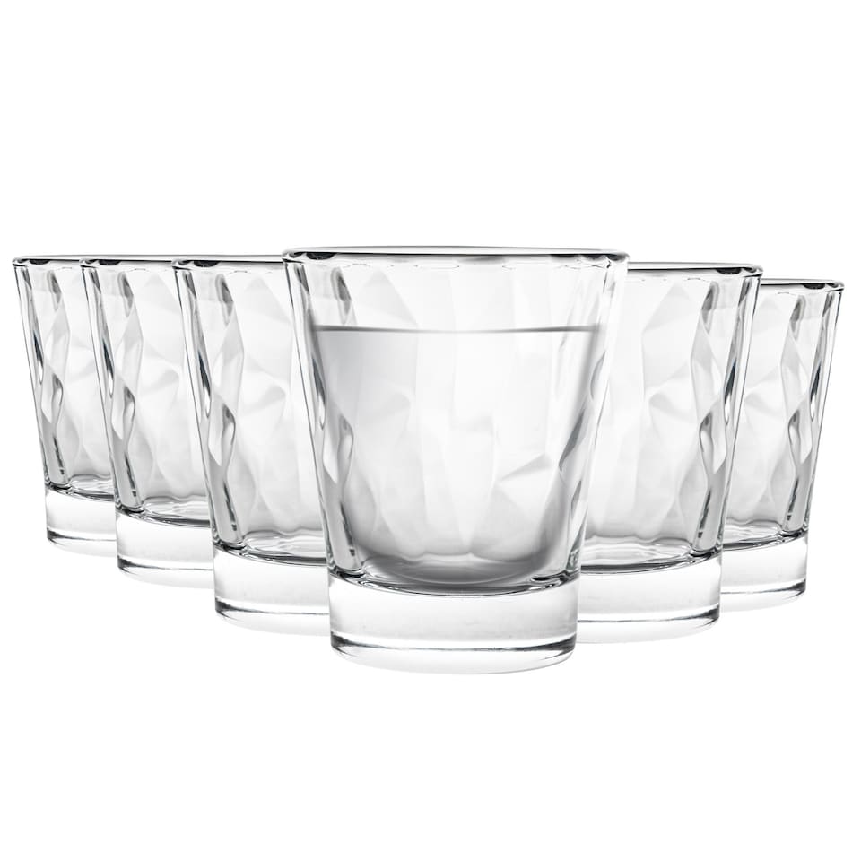 image 1 of Bormioli Rocco Diamond Shot Glasses - 80ml - Pack of 6 | Clear | Clear