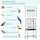image 6 of PawHut Rolling Bird Cage w/ Detachable stand Storage Shelf  Wood Perch Food Cup