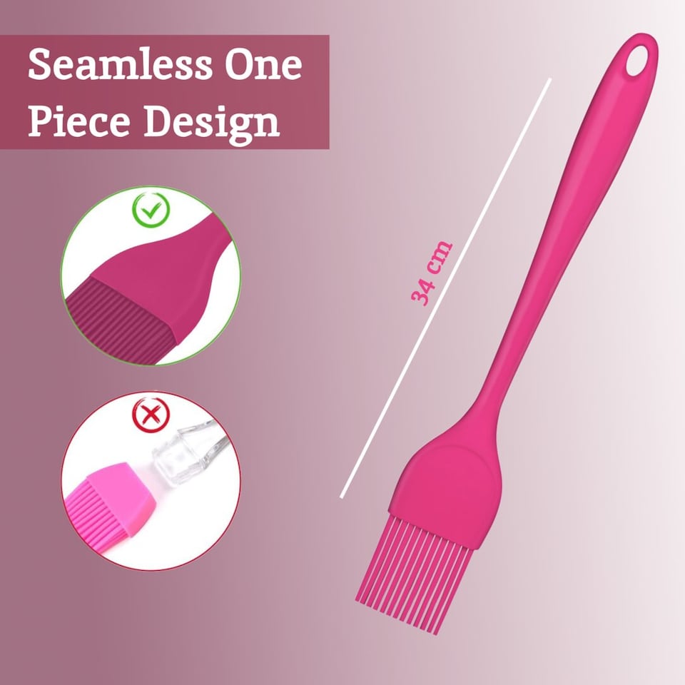 image 1 of Zing Pink Peony Silicone Pastry Brush