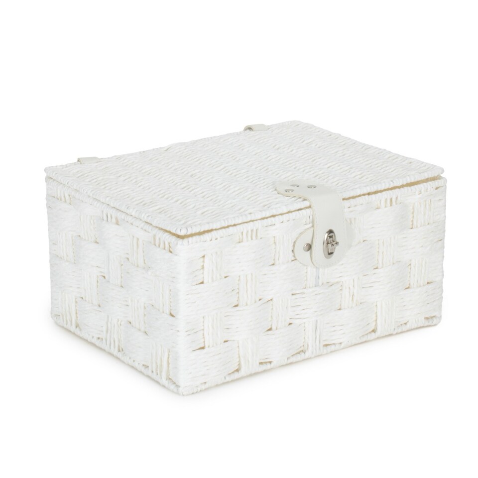 Small Twisted White Paper Rope Storage Basket | White | White | S ...