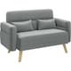 image 2 of Yaheetech Fabric Loveseat Sofa with Lumbar Pillows for Small Space