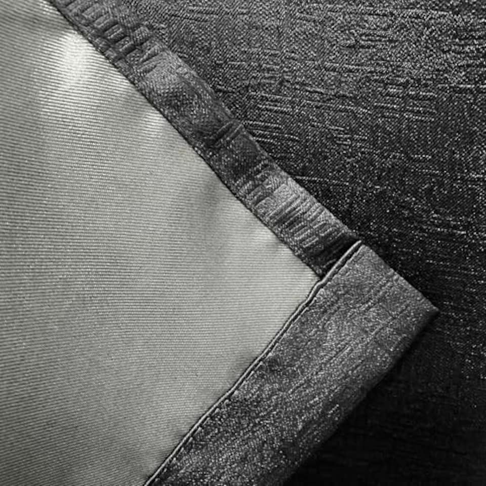 image 1 of Vogue Black Curtains 90 x 90 inch (229 x 229 cm) Room Darkening Eyelet Thermal Noise Reducing Curtains for Bedroom and Living Room