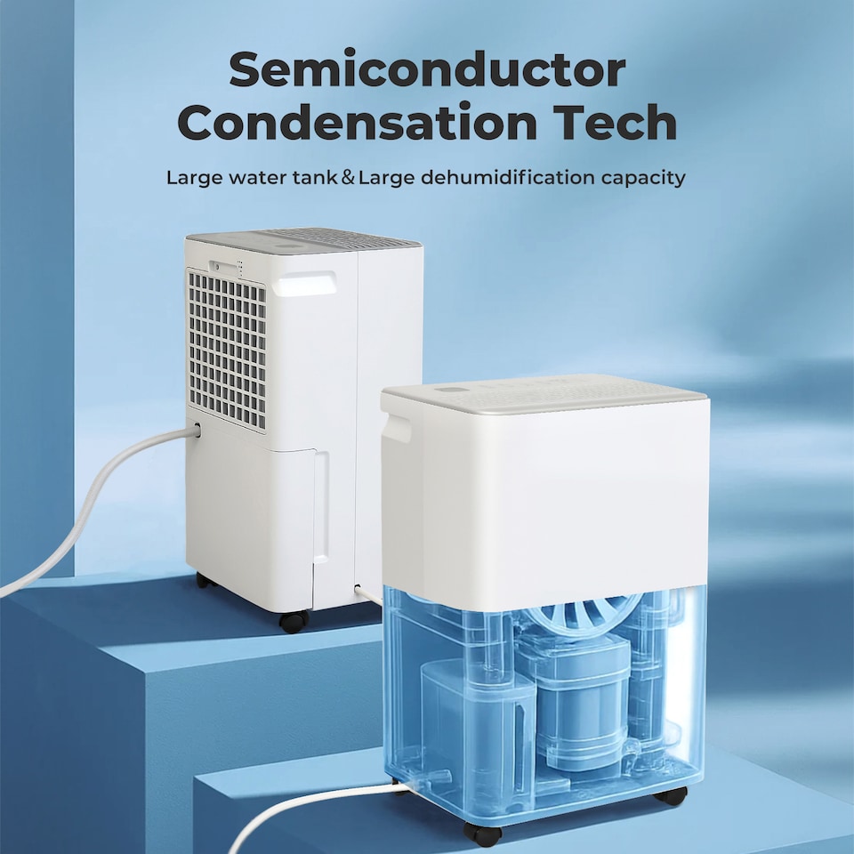 image 1 of Spector 10L Portable Dehumidifier White Air Purifier Quiet Moisture Extractor | White