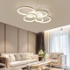 image 2 of Living and Home Modern Circular LED Light-adjusted Semi Flush Ceiling Light for Nordic Decor, 75cm W x 50cm D