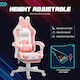 image 5 of HOMCOM Gaming Chair for Adults with Cat Ears, Faux Leather Reclining Computer Chair with Footrest, Lumbar Support and Headrest, Height Adjustable Swivel Seat, Pink
