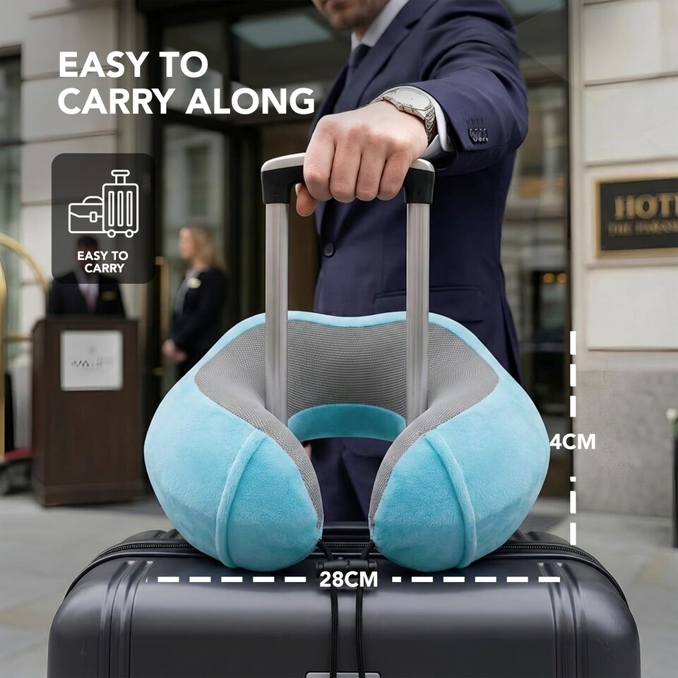 image 1 of Lugg Memory Foam Travel Neck Pillow with Adjustable Buckle and Washable Cover