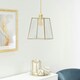 image 3 of ValueLights Susie Pair of Glass Pendant Lantern Gold Case Easy Fit Lamp Shades with LED Bulbs