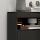 image 8 of HOMCOM Narrow Shoe Cabinet, Wall Mounted or Freestanding Shoe Storage Cabinet with 2 Flip Drawers and Open Shelf for 12-16 Pairs of Shoes for Entryway, High Gloss Black