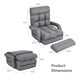 image 2 of COSTWAY 2 IN 1 Folding Lazy Sofa Lounger Adjustable Black Grey