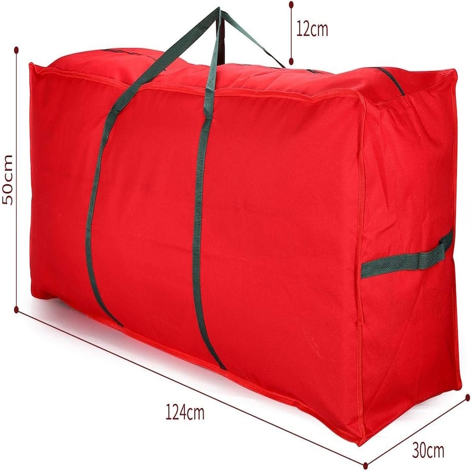 image 1 of Christmas Xmas Tree Decoration Zip Up Sack Fabric Storage Bag | Multi