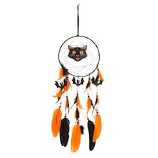 Something Different Black Cat Halloween Dreamcatcher - Black/Orange - One Size