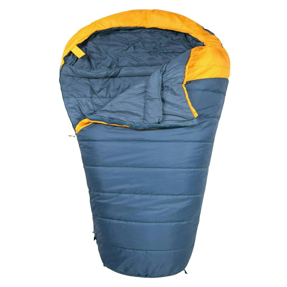 image 1 of Mountain Warehouse Summit Sleeping Bag Ripstop Hooded Mummy Shape Camping Bed Right Handed Zip - Long length (215cm) Yellow