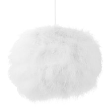 Modern and Distinctive Small Real White Feather Decorated Pendant Light Shade | White