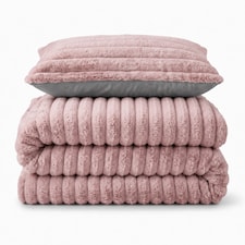 Velosso Jumbo Cord Faux Rabbit Fur Duvet Cover and Pillowcase Set