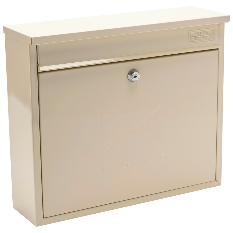 image 1 of Burg-Wachter Elegance Wall Mounted Galvanised Stell Lockable Weatherproof Ppost Box - 36x31x11cm Cream | Antique Cream