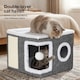 image 4 of Skylos Cat House Indoor Cat Cave with Scratch Pad Fluffy Ball Cat Bed Pet House