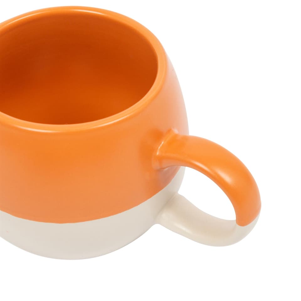 image 1 of Nicola Spring Dipped Stoneware Sphere Mugs - 340ml - Burnt Orange - Pack of 4 | Orange | Burnt Orange