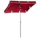 image 1 of Outsunny 2 x 1.3m Garden Parasol Umbrella, Outdoor Market Table Umbrella with Ruffles  Aluminium Pole, Rectangular Tilting Parasol Sun Shade Canopy, Red