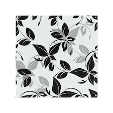 Black & White Floral Splash Back | White
