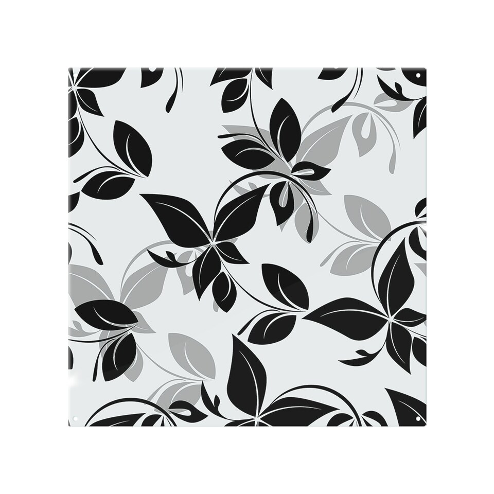 image 1 of Black & White Floral Splash Back | White