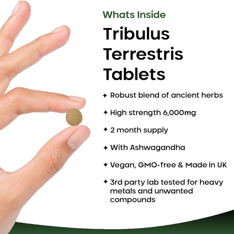 image 1 of Tribulus Terrestris 6000mg Tablets With Ashwagandha 120 Fill