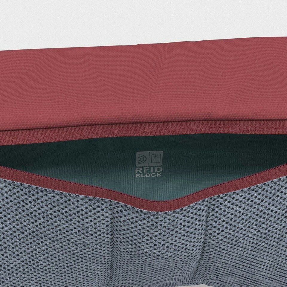 image 1 of CabinZero Bum Bag 2L, Anti-Theft RFID Blocking Travel Hip Pack | Red | Napa Wine