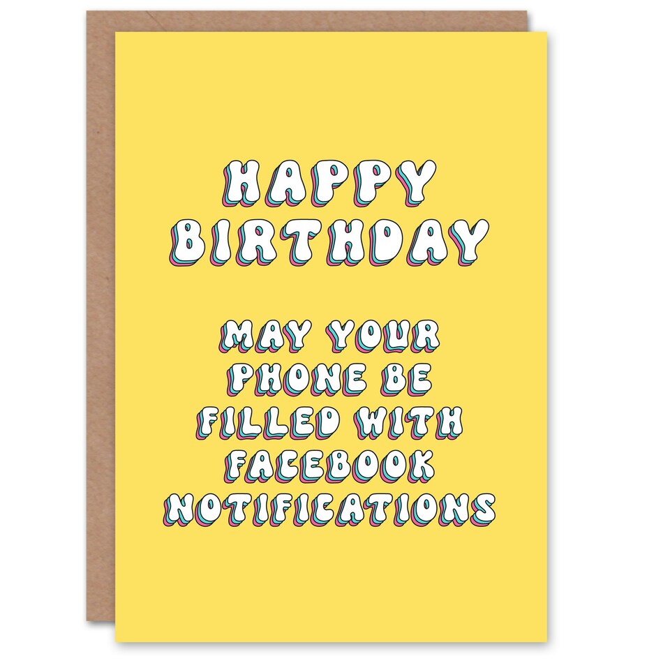image 1 of Phone Filled Social Media Notifications Woman Her Birthday Card