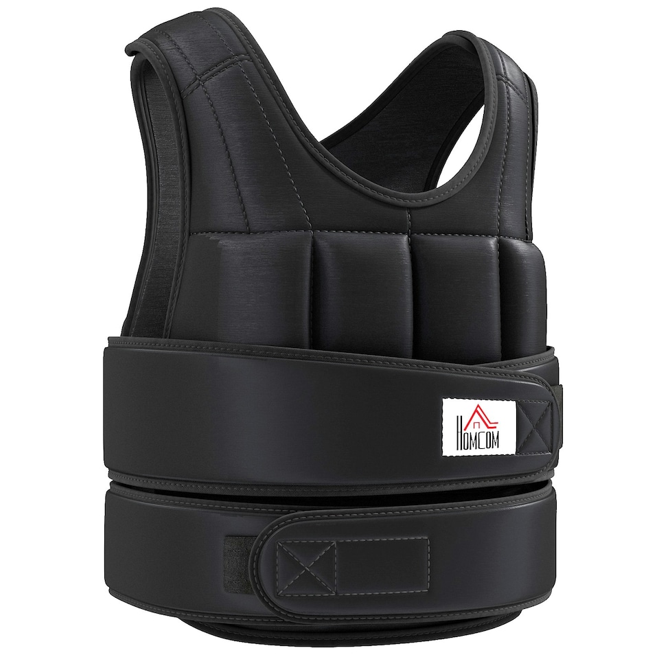 image 1 of HOMCOM 20KGS Adjustable Weight Vest Running Gym Training Weight Loss, Red