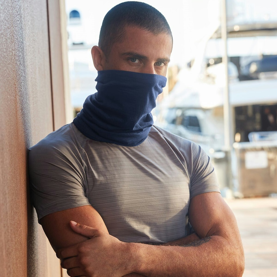 image 1 of Beechfield Unisex Adult Morf Merino Wool Neck Warmer - Steel Blue - One Size | Blue