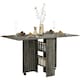 image 1 of HOMCOM Mobile Drop Leaf Dining Table Folding Desk w/ 2 wheels Storage Shelves