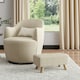 image 2 of Living and Home Rectangular Ottoman Footrest with Wood Legs - Beige