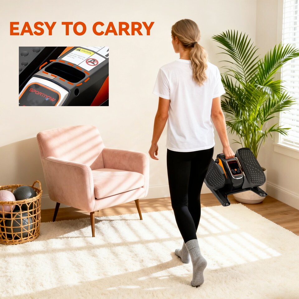 image 1 of SPORTNOW Under Desk Elliptical Machine for Home, Seated Pedal Exerciser