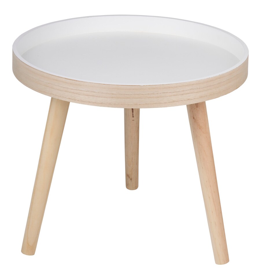 image 1 of 40cm Small Round Coffee Side Table | Brown | 1