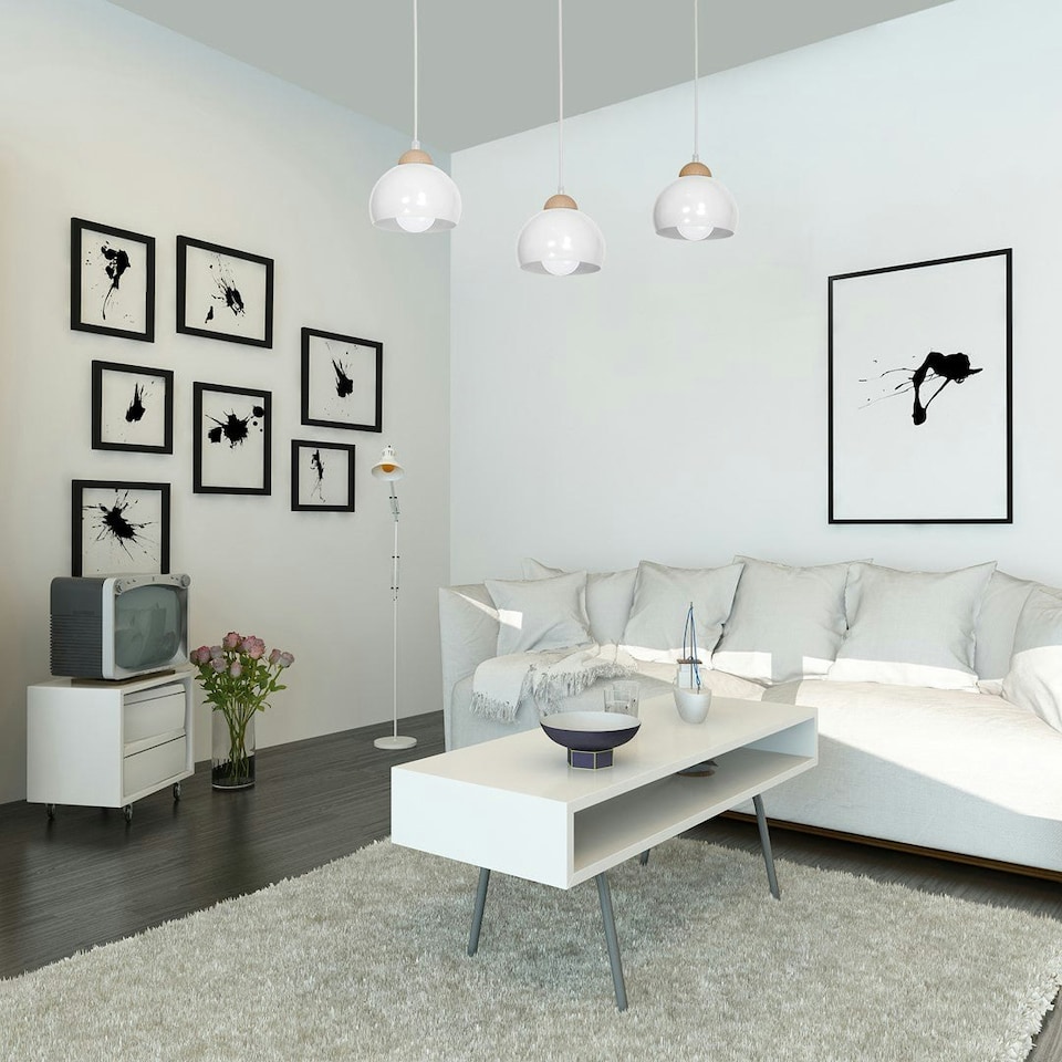 image 1 of Milagro Pendant Lamp Dama White 3XE27