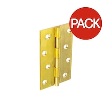 Securit Brass Butt Hinges (Pack of 2) - Gold - 50mm